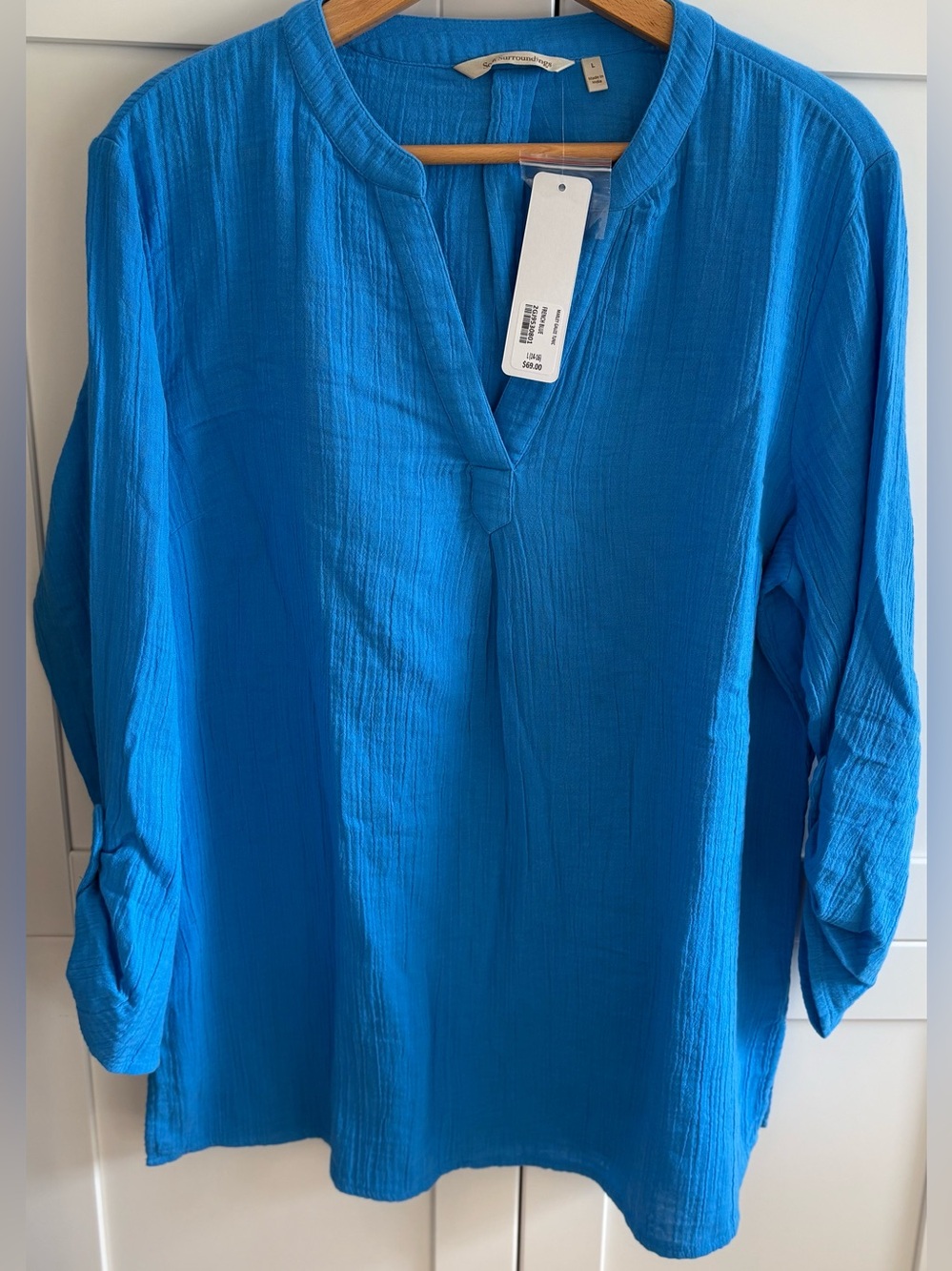 Soft Surroundings Marley Gauze Tunic Blue